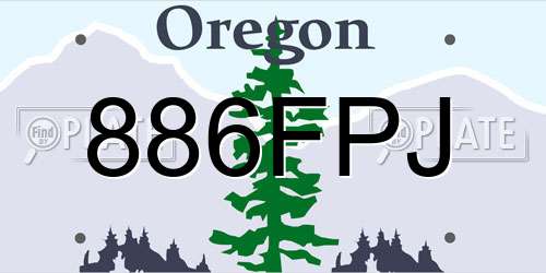 886FPJ Oregon License Plate