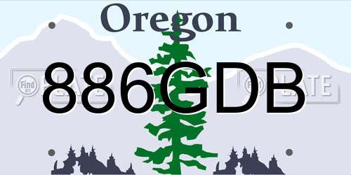 886GDB Oregon License Plate