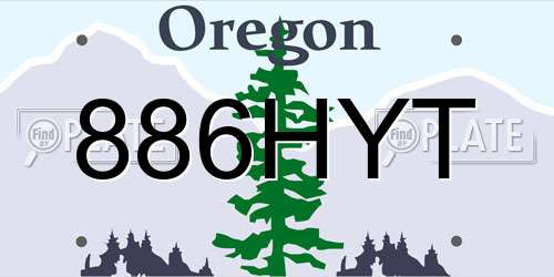 886HYT Oregon License Plate