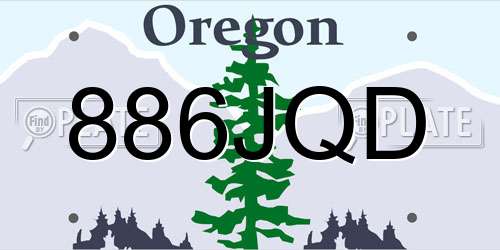 886JQD Oregon License Plate