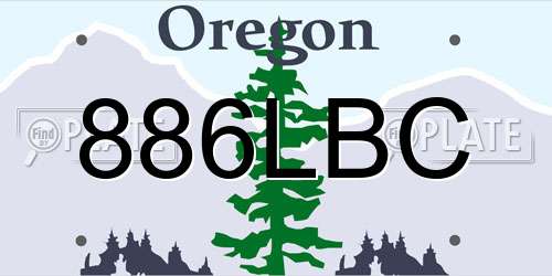 886LBC Oregon License Plate