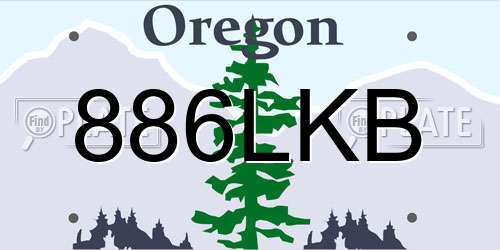 886LKB Oregon License Plate