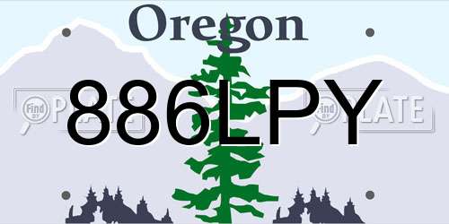 886LPY Oregon License Plate