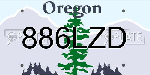 886LZD Oregon License Plate