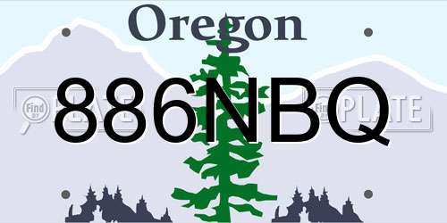 886NBQ Oregon License Plate