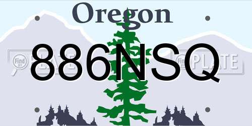 886NSQ Oregon License Plate