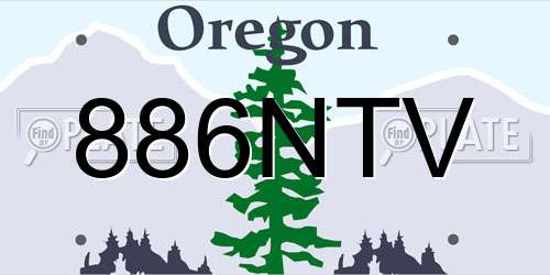 886NTV Oregon License Plate