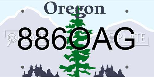 886OAG Oregon License Plate
