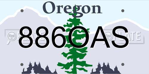 886OAS Oregon License Plate