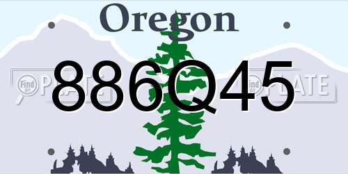 886Q45 Oregon License Plate