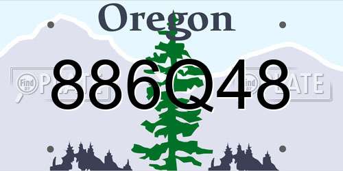 886Q48 Oregon License Plate