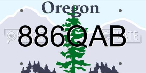 886QAB Oregon License Plate