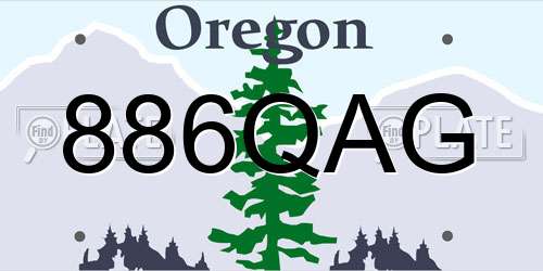 886QAG Oregon License Plate