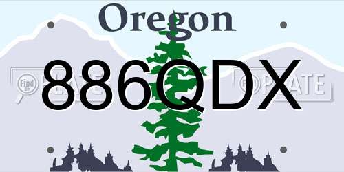 886QDX Oregon License Plate