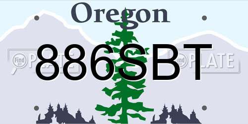 886SBT Oregon License Plate