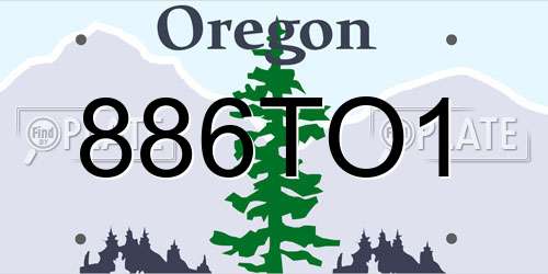 886TO1 Oregon License Plate