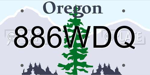 886WDQ Oregon License Plate