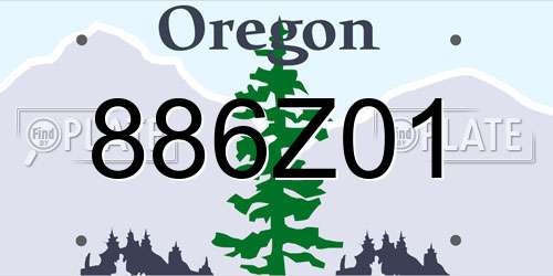 886Z01 Oregon License Plate