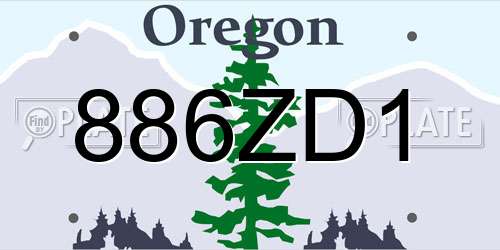 886ZD1 Oregon License Plate