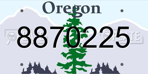 8870225 Oregon License Plate