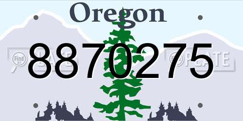 8870275 Oregon License Plate