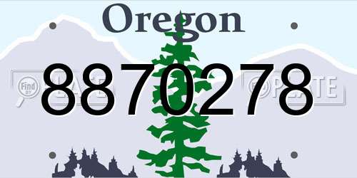 8870278 Oregon License Plate