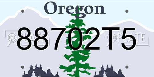 88702T5 Oregon License Plate