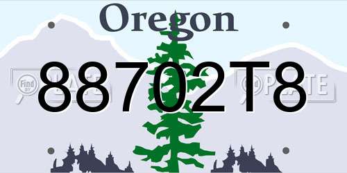 88702T8 Oregon License Plate