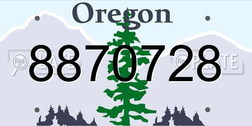 8870728 Oregon License Plate