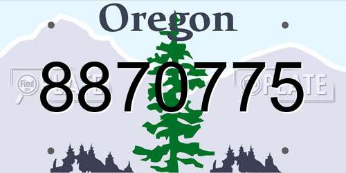 8870775 Oregon License Plate