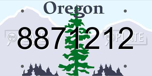 8871212 Oregon License Plate