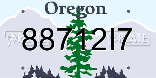 88712I7 Oregon License Plate