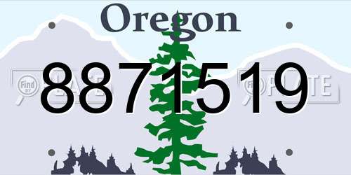 8871519 Oregon License Plate