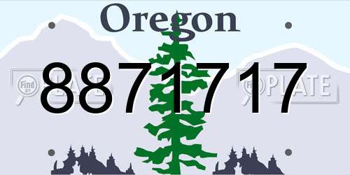 8871717 Oregon License Plate