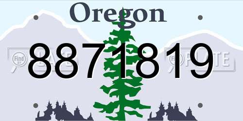 8871819 Oregon License Plate