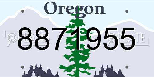 8871955 Oregon License Plate