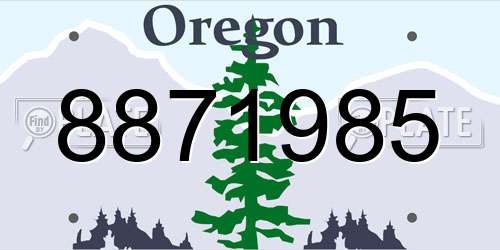 8871985 Oregon License Plate