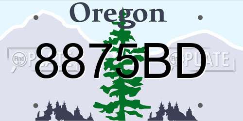 8875BD Oregon License Plate