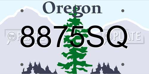 8875SQ Oregon License Plate