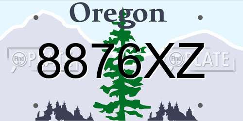8876XZ Oregon License Plate