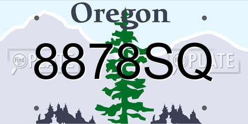8878SQ Oregon License Plate