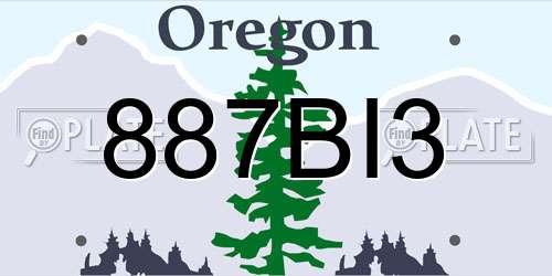 887BI3 Oregon License Plate