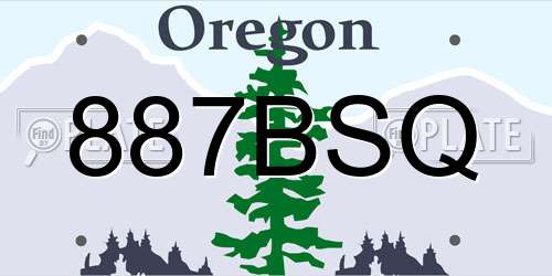 887BSQ Oregon License Plate