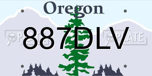887DLV Oregon License Plate