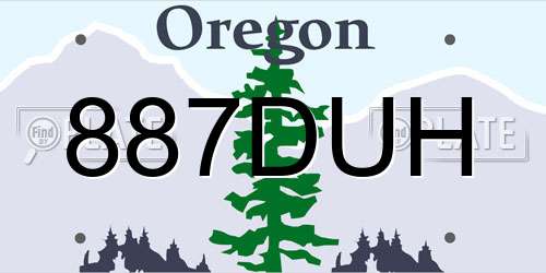 887DUH Oregon License Plate