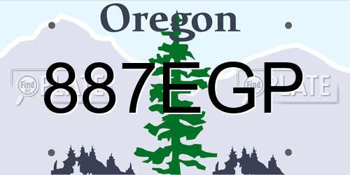 887EGP Oregon License Plate