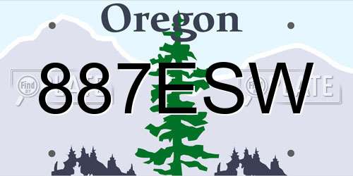 887ESW Oregon License Plate