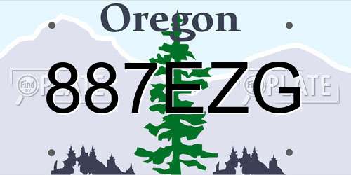 887EZG Oregon License Plate