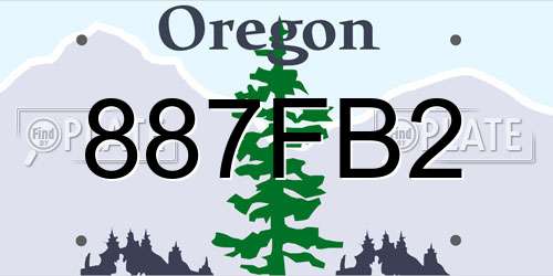 887FB2 Oregon License Plate