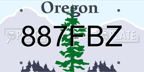 887FBZ Oregon License Plate